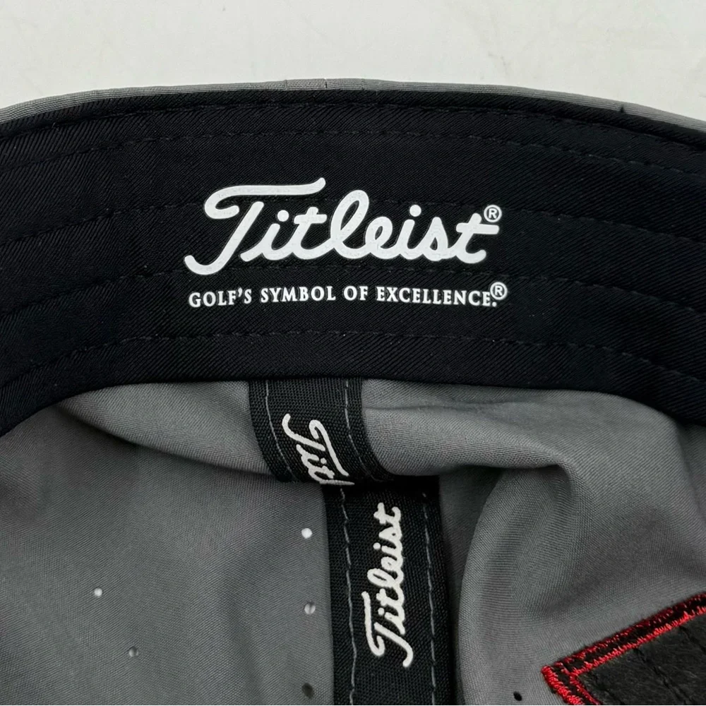 Titleist Golf Tour Breezer FJ ProV1 Adjustable Hat in Charcoal Grey w White NWOT